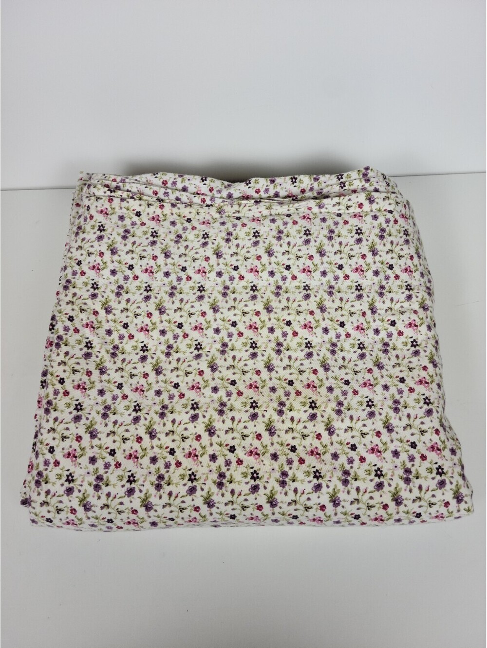 Laura Ashley Pink And Purple Floral Cotton King Flat Sheet